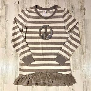 Sequin Peace Velour Girls Blouse - Size 10